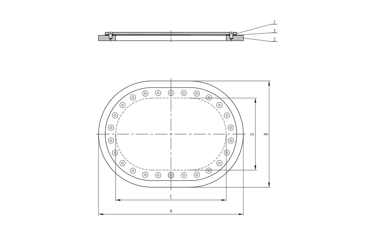 DF-505 doorspoelen multi-schroef ovaal luik
