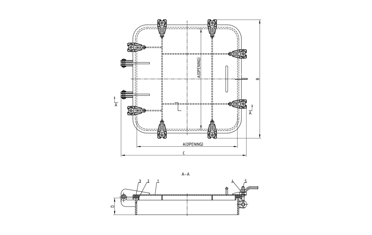DF-475-5 8 Dog Hoge waterdichte luik