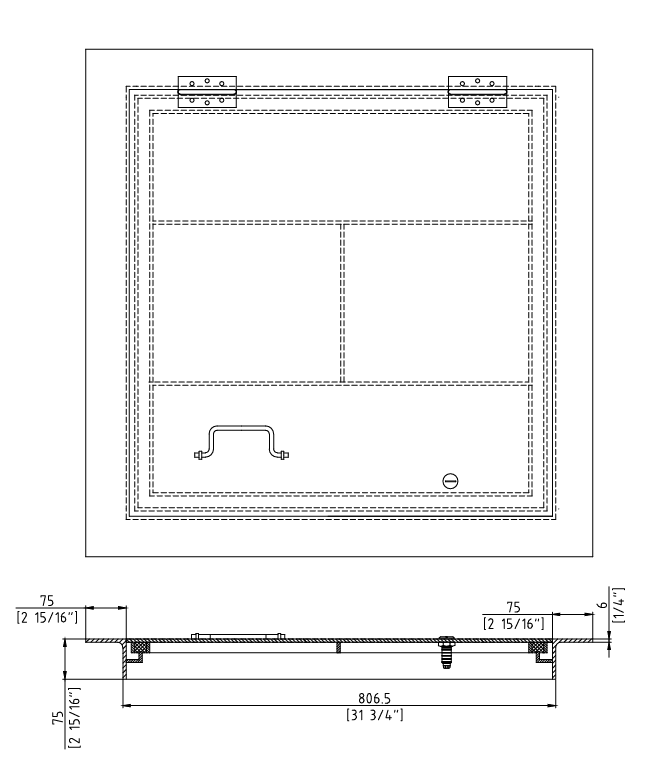 Met sleutel vergrendeld, weerbestendig vierkant luik voor zeeschepen